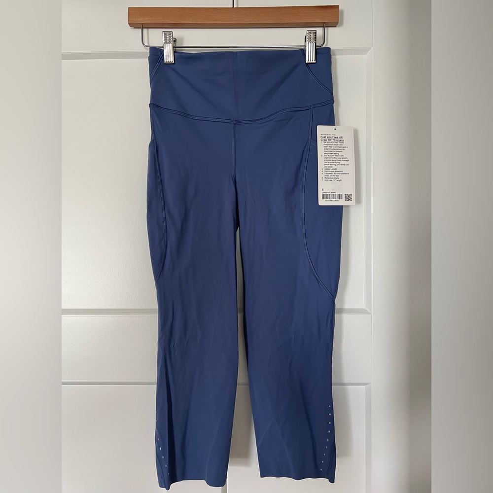 Lululemon Fast and Free High-Rise Crop Legging, 19” with Pockets
